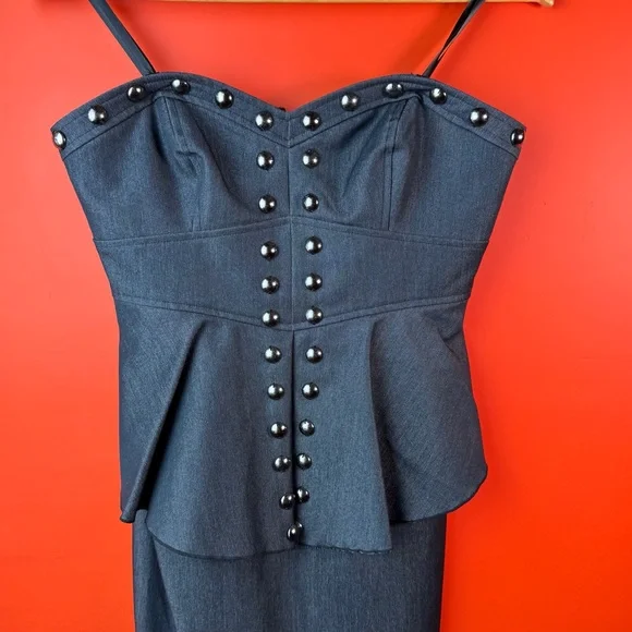 kenzie | Dresses | Kenzie Womens Size 6 Small Denim Dress Summer Evening  Casual Ruffles Studs Mini | Poshmark